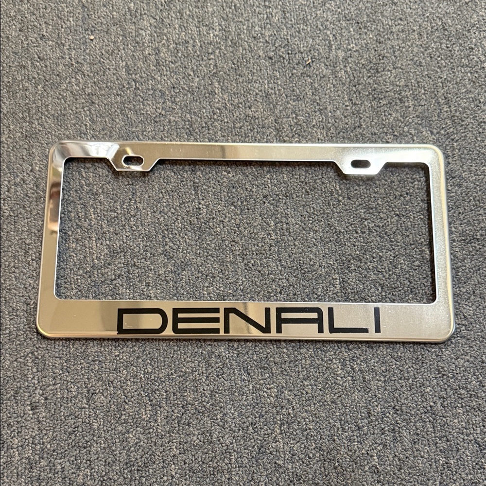 GMC Denali Chrome Silver Metal License Plate Frame